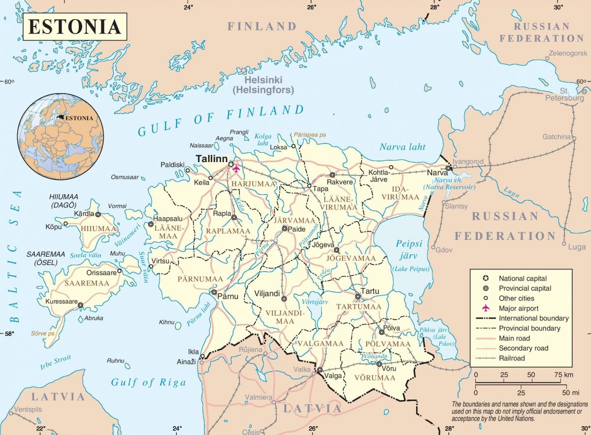 Estijos žemėlapis