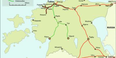 Žemėlapis estijos geležinkeliai