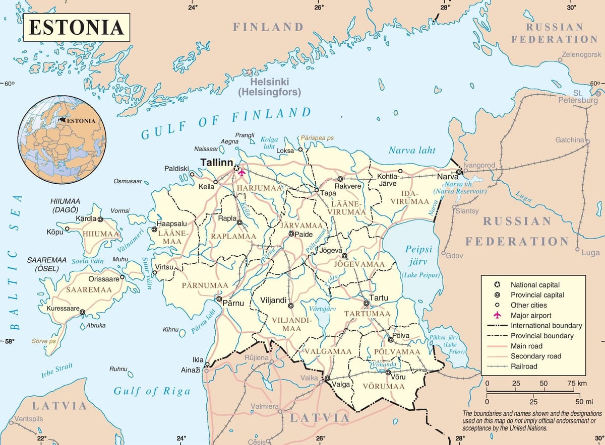 Estijos žemėlapis