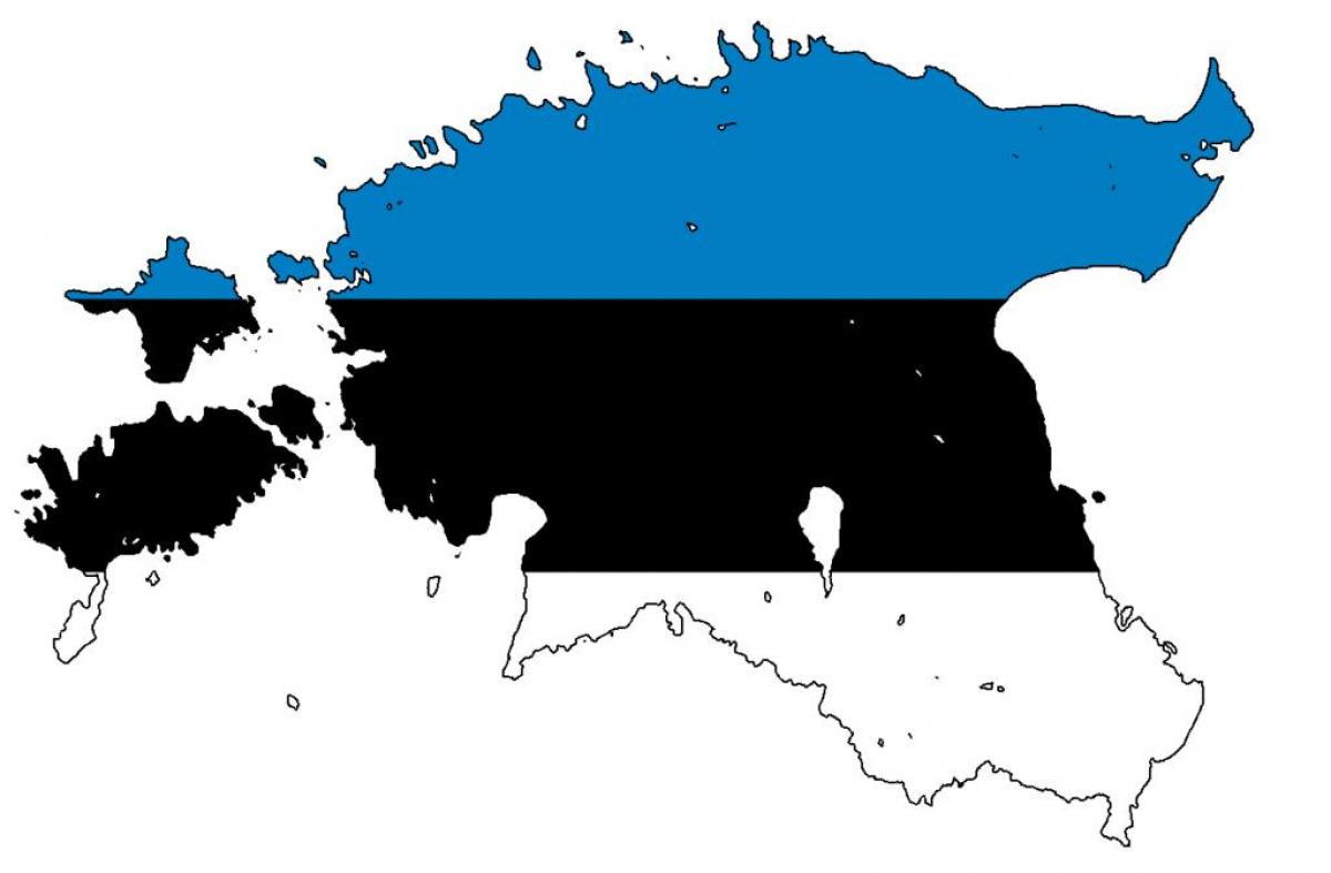 žemėlapis Estijos vėliavos