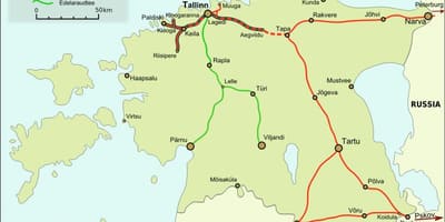 Žemėlapis estijos geležinkeliai